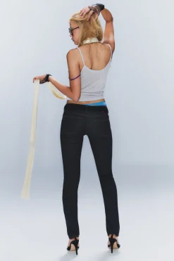 Weekday SLEEZIE LOW WAIST SKINNY STRAIGHT JEANS extra blue rinse Clearance