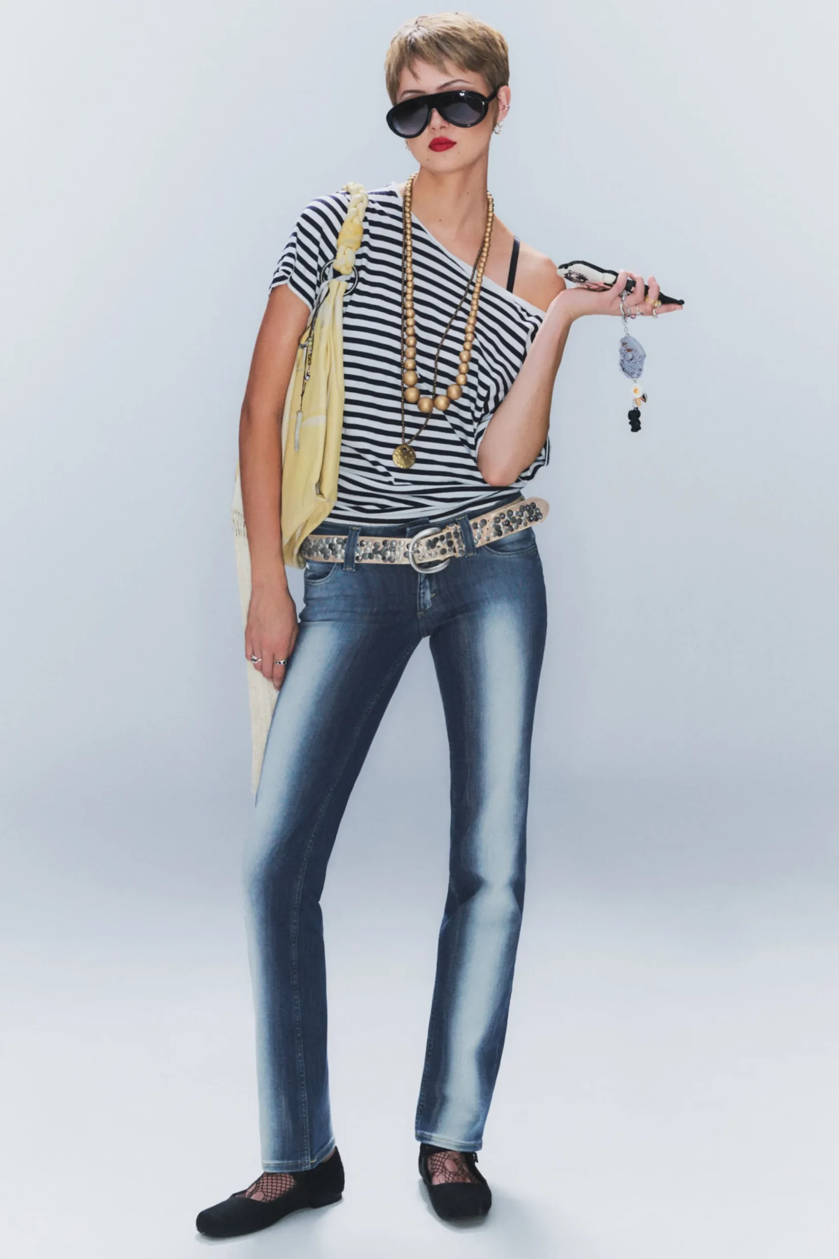 Weekday SLEEZIE LOW WAIST SKINNY STRAIGHT JEANS blue spray Fashion