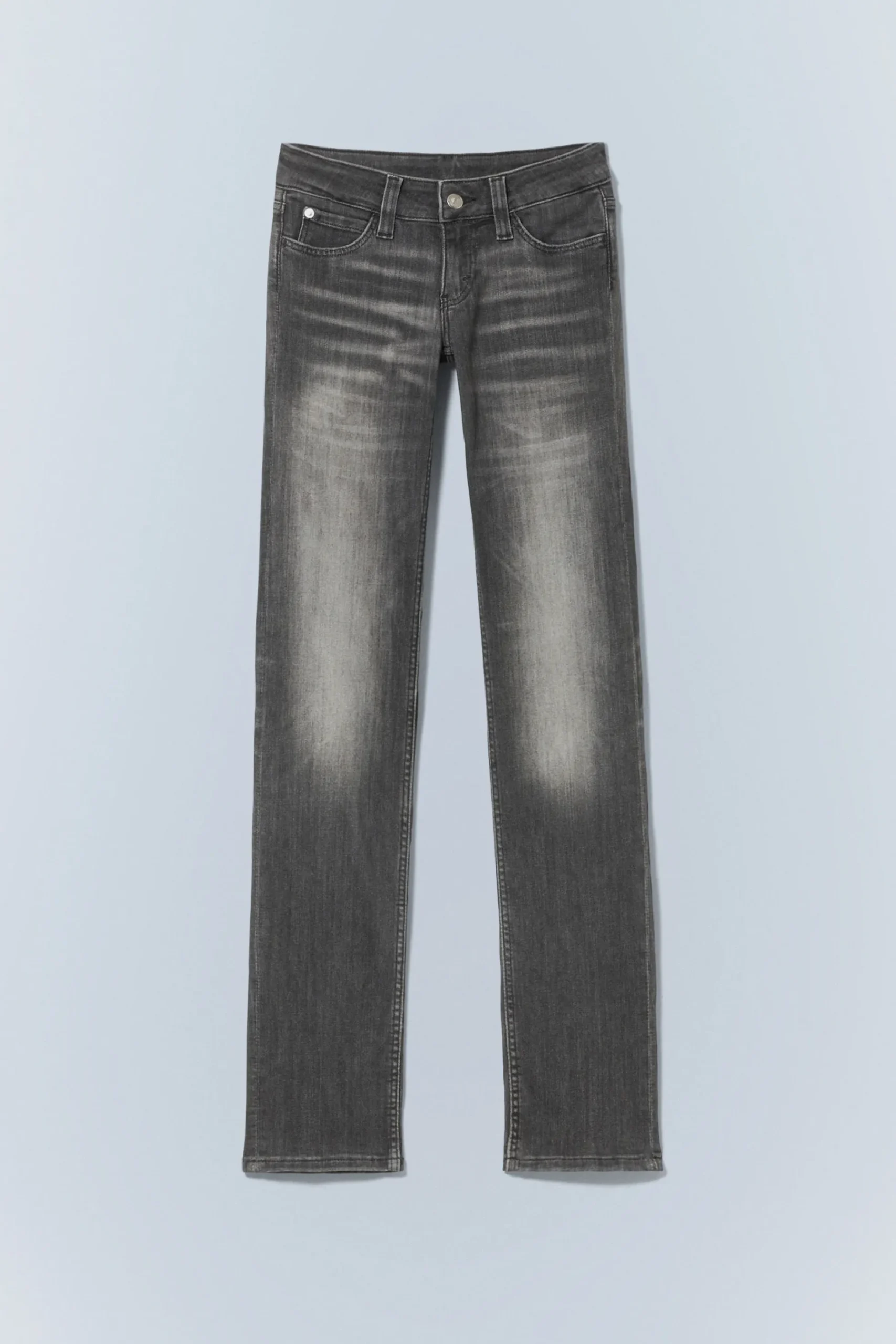 Weekday SLEEZIE LOW WAIST SKINNY STRAIGHT JEANS swab black Sale