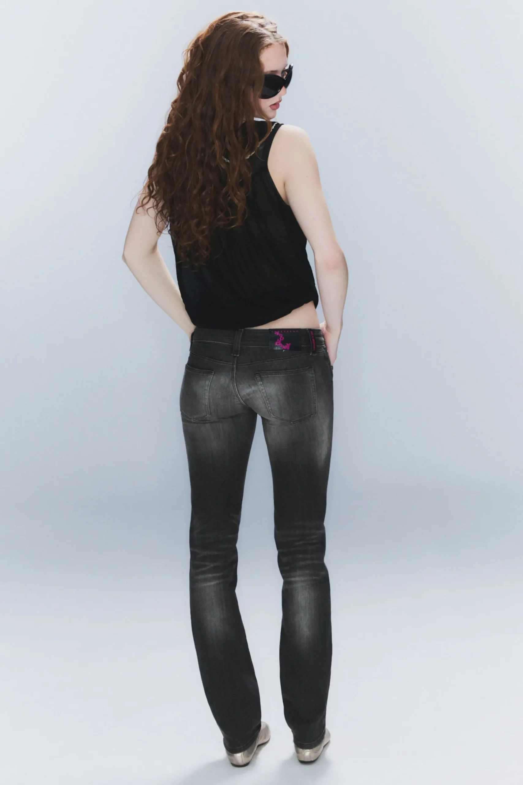 Weekday SLEEZIE LOW WAIST SKINNY STRAIGHT JEANS swab black Sale