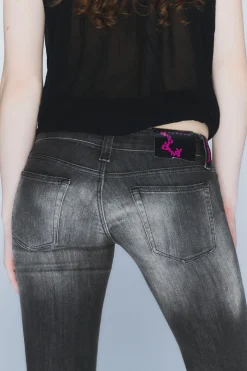 Weekday SLEEZIE LOW WAIST SKINNY STRAIGHT JEANS swab black Sale