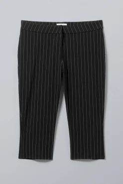 Weekday SLIM CAPRI TROUSERS black stripe Online