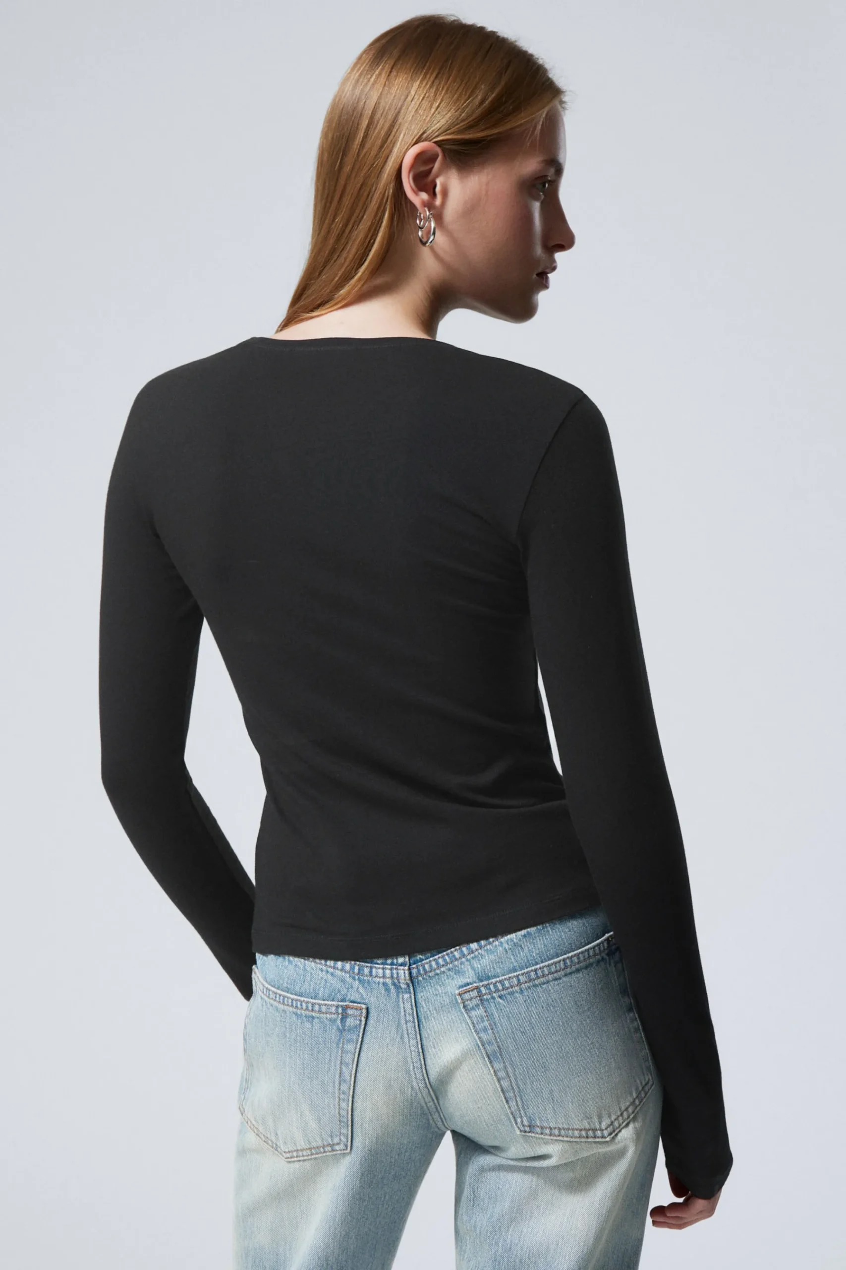 Weekday SLIM FITTED LONG SLEEVE black Best