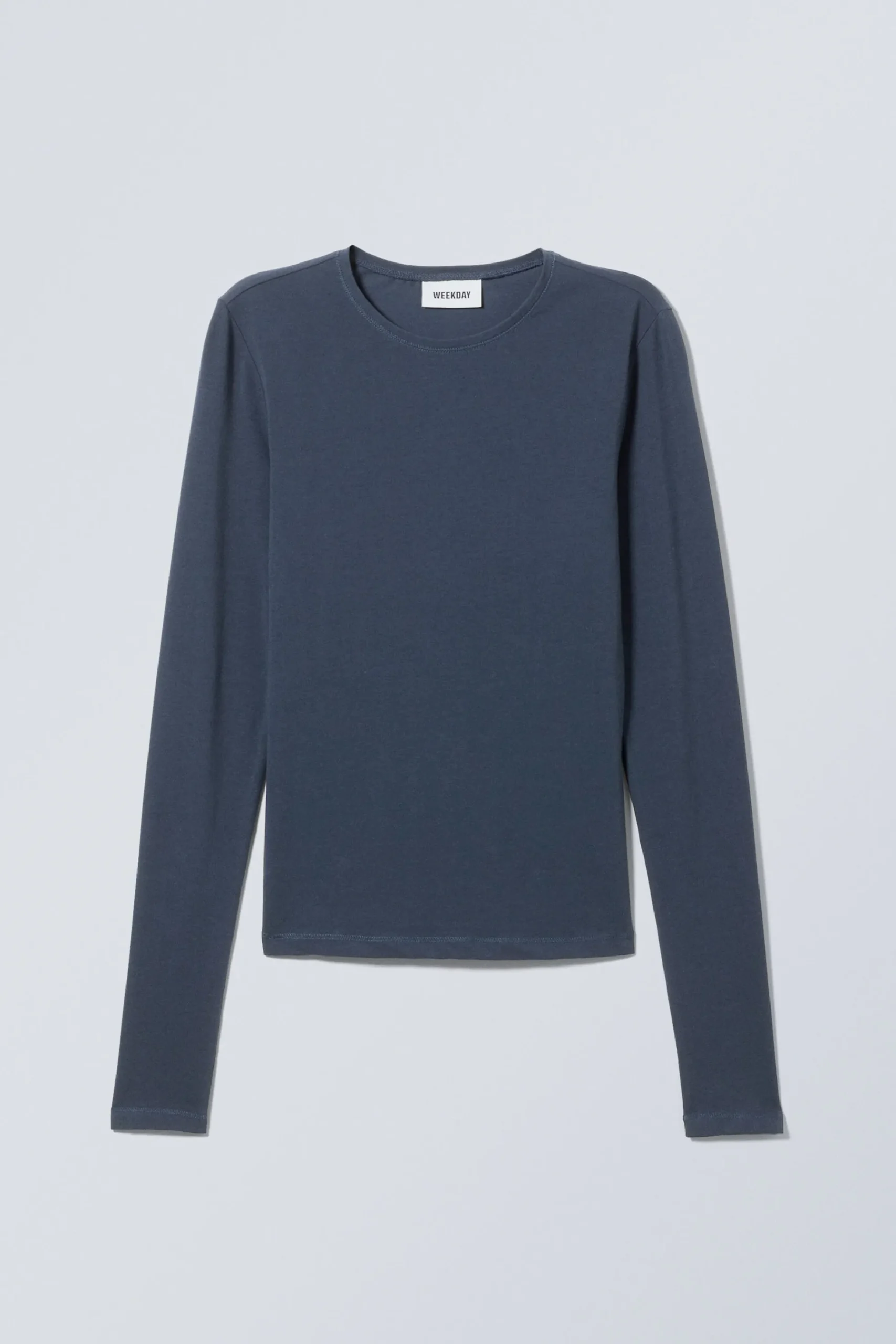 Weekday SLIM FITTED LONG SLEEVE dark dusty blue New