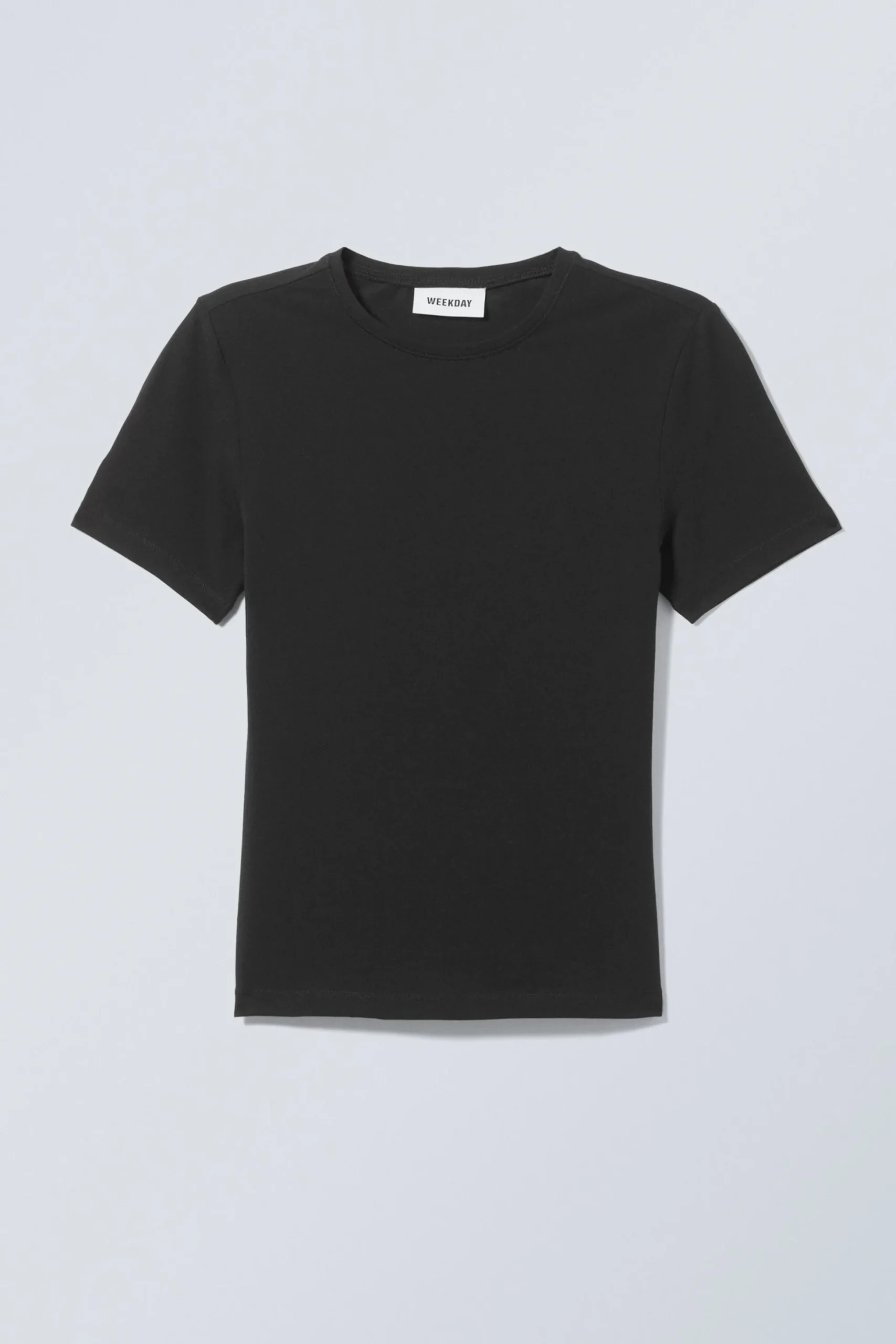 Weekday SLIM FITTED T-SHIRT black Cheap