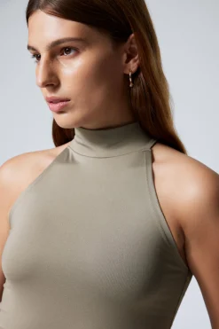 Weekday SLIM SLEEVELESS TURTLENECK TOP light dusty mole Online