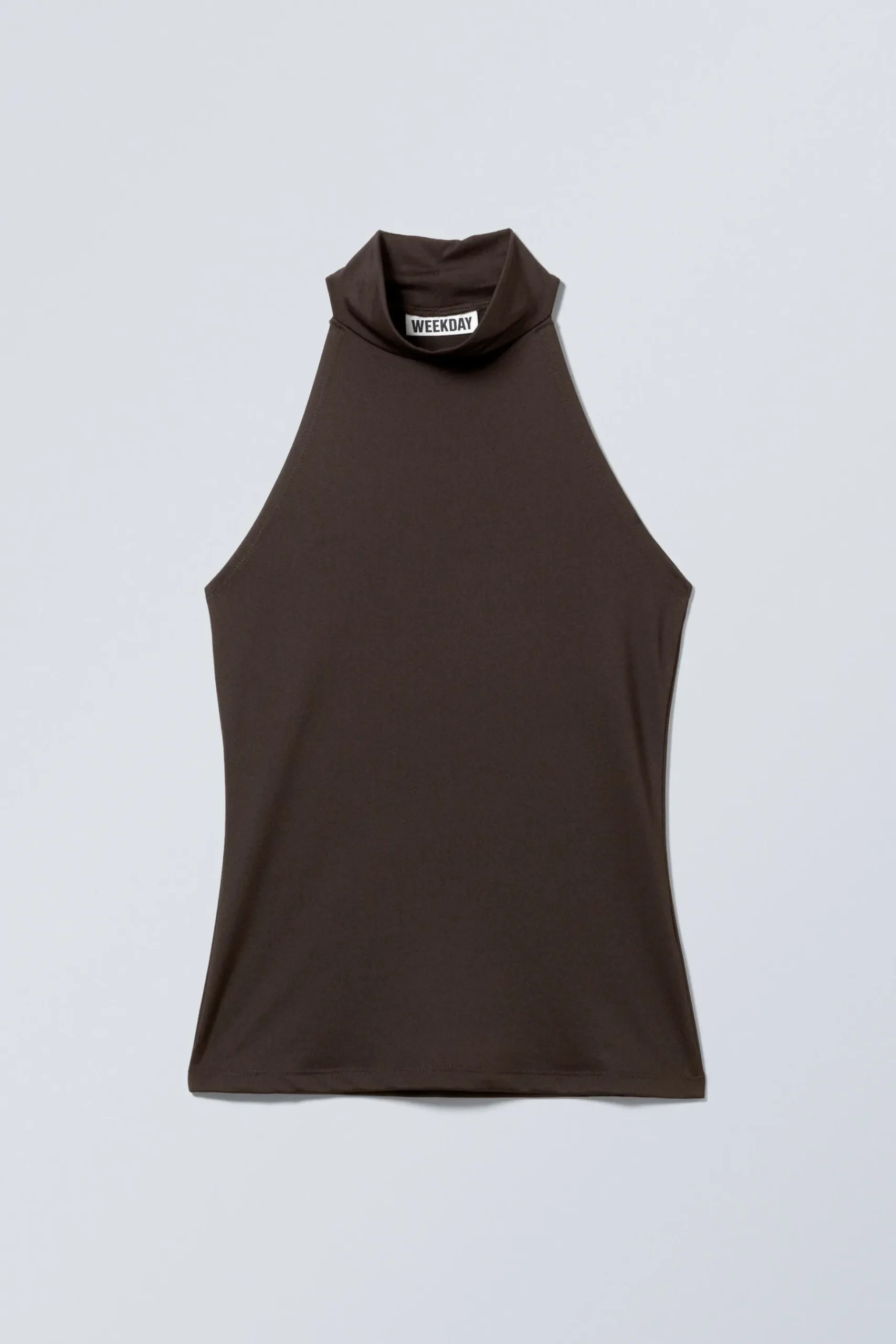 Weekday SLIM SLEEVELESS TURTLENECK TOP dark brown Fashion