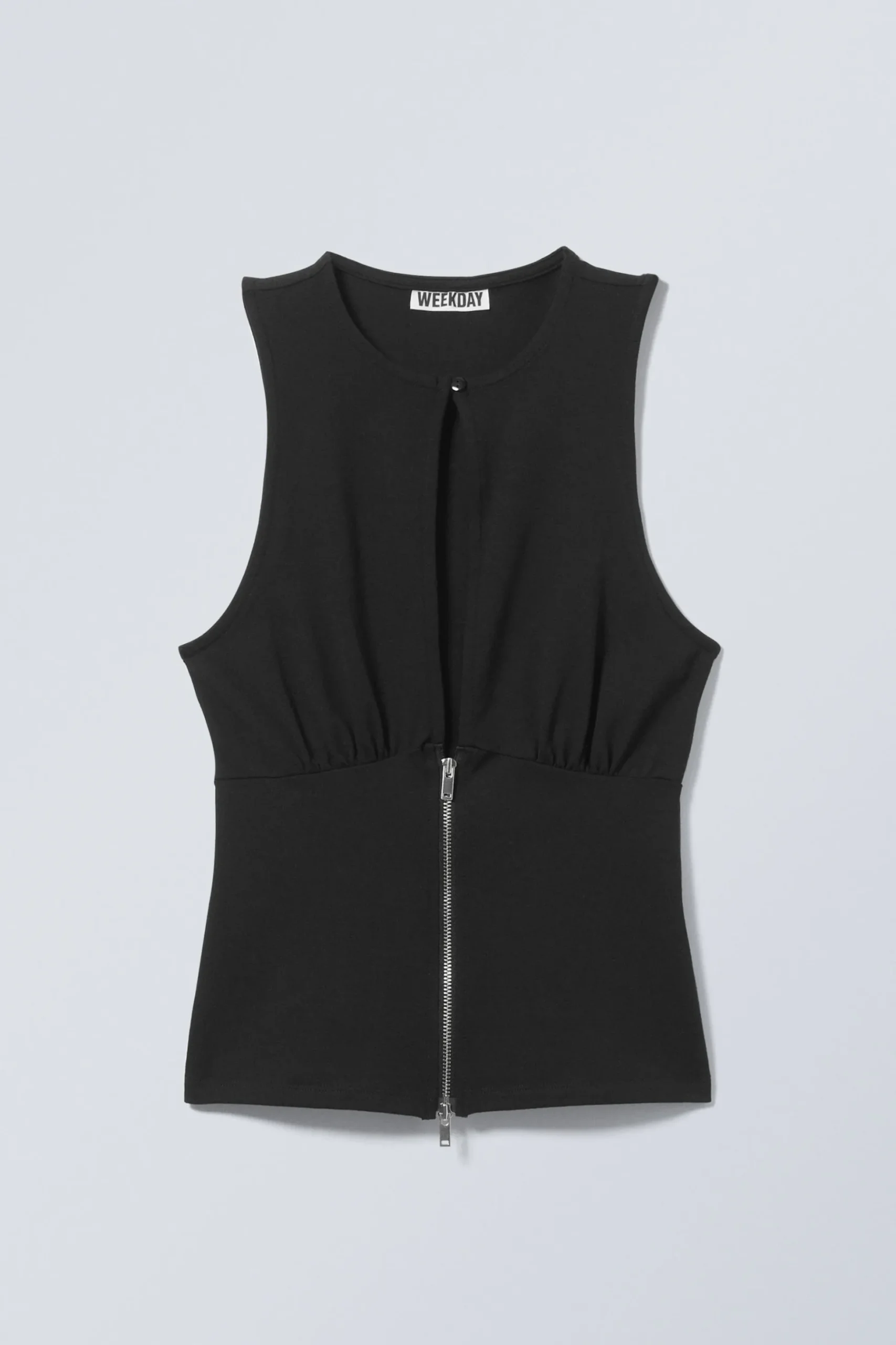Weekday SLIM SLEEVELESS ZIP TOP black Store