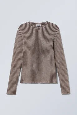 Weekday SLIM V-NECK KNITTED SWEATER dark grey melange Best Sale