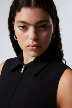 Weekday SLIM ZIP VEST TOP black Discount