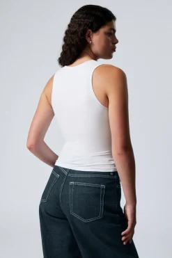Weekday SMOOTH FITTED TANK TOP white Hot