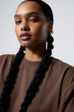 Weekday SOFT OVERSIZED LONG SLEEVE TOP washed dark mole Flash Sale