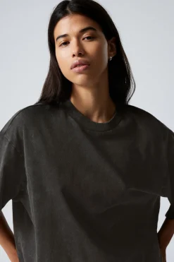 Weekday SOFT OVERSIZED T-SHIRT washed black Outlet
