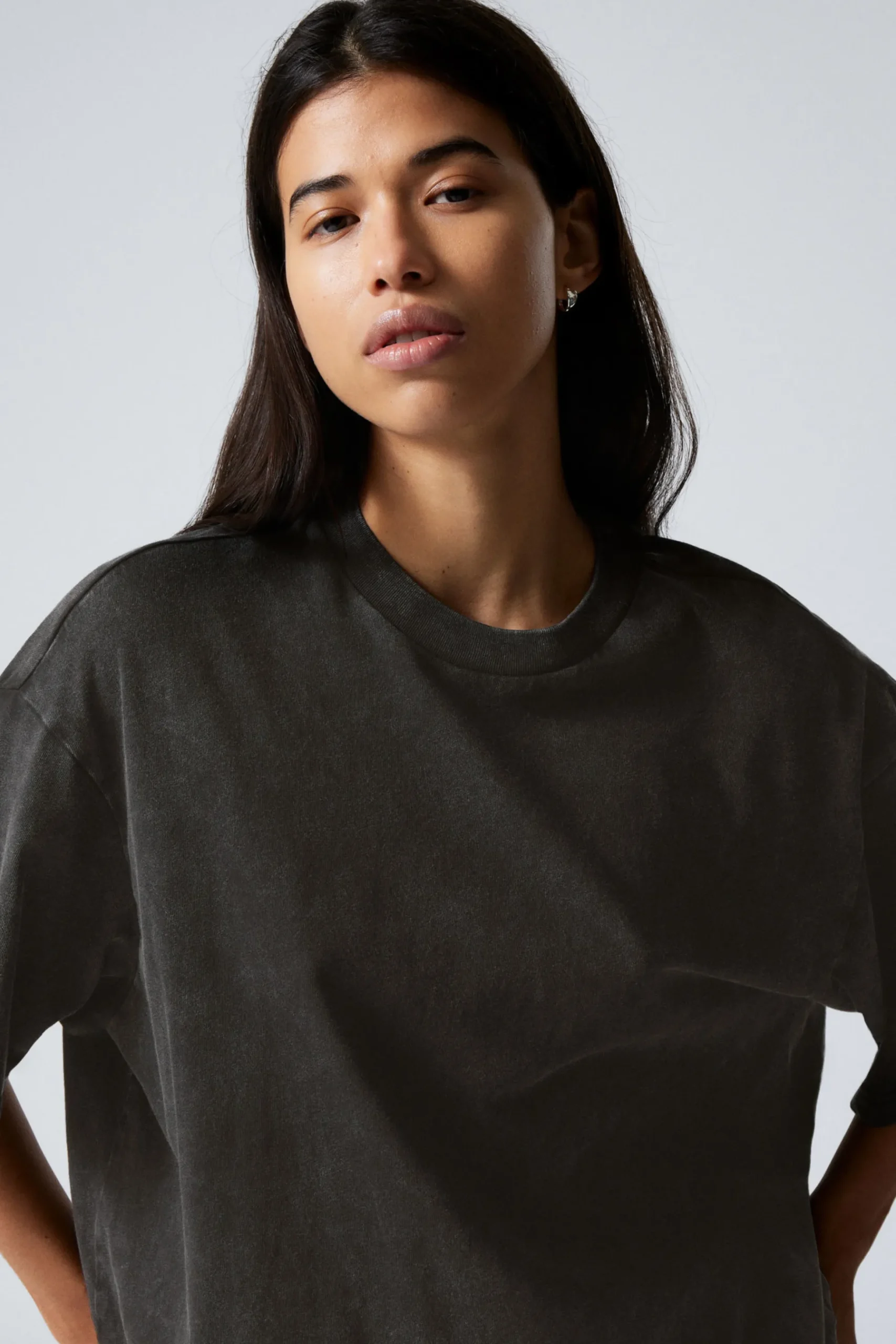 Weekday SOFT OVERSIZED T-SHIRT washed black Outlet