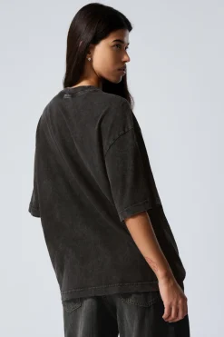 Weekday SOFT OVERSIZED T-SHIRT washed black Outlet