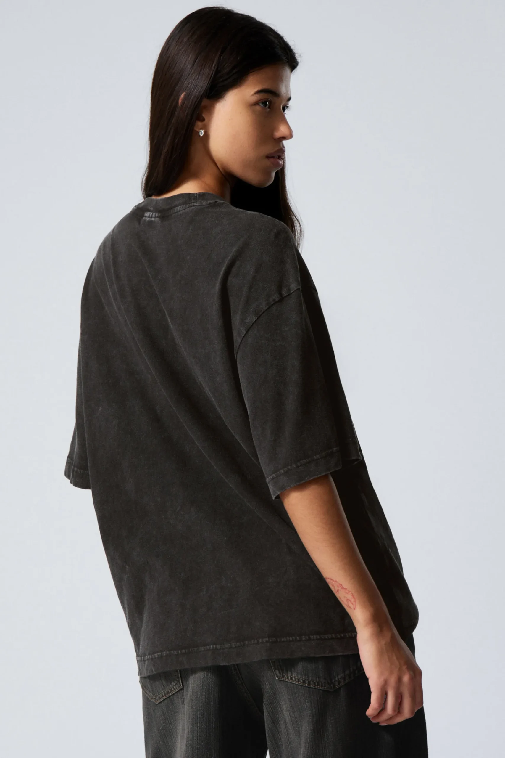 Weekday SOFT OVERSIZED T-SHIRT washed black Outlet