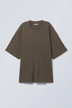 Weekday SOFT OVERSIZED T-SHIRT washed dark brown Flash Sale