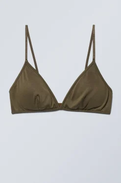 Weekday SOFT PADDED MODAL BRA dark khaki green Cheap