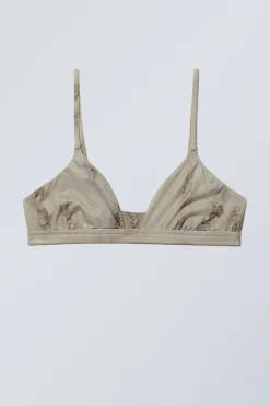 Weekday SOFT TRIANGLE BRALETTE SOUL beige snakeskin Outlet