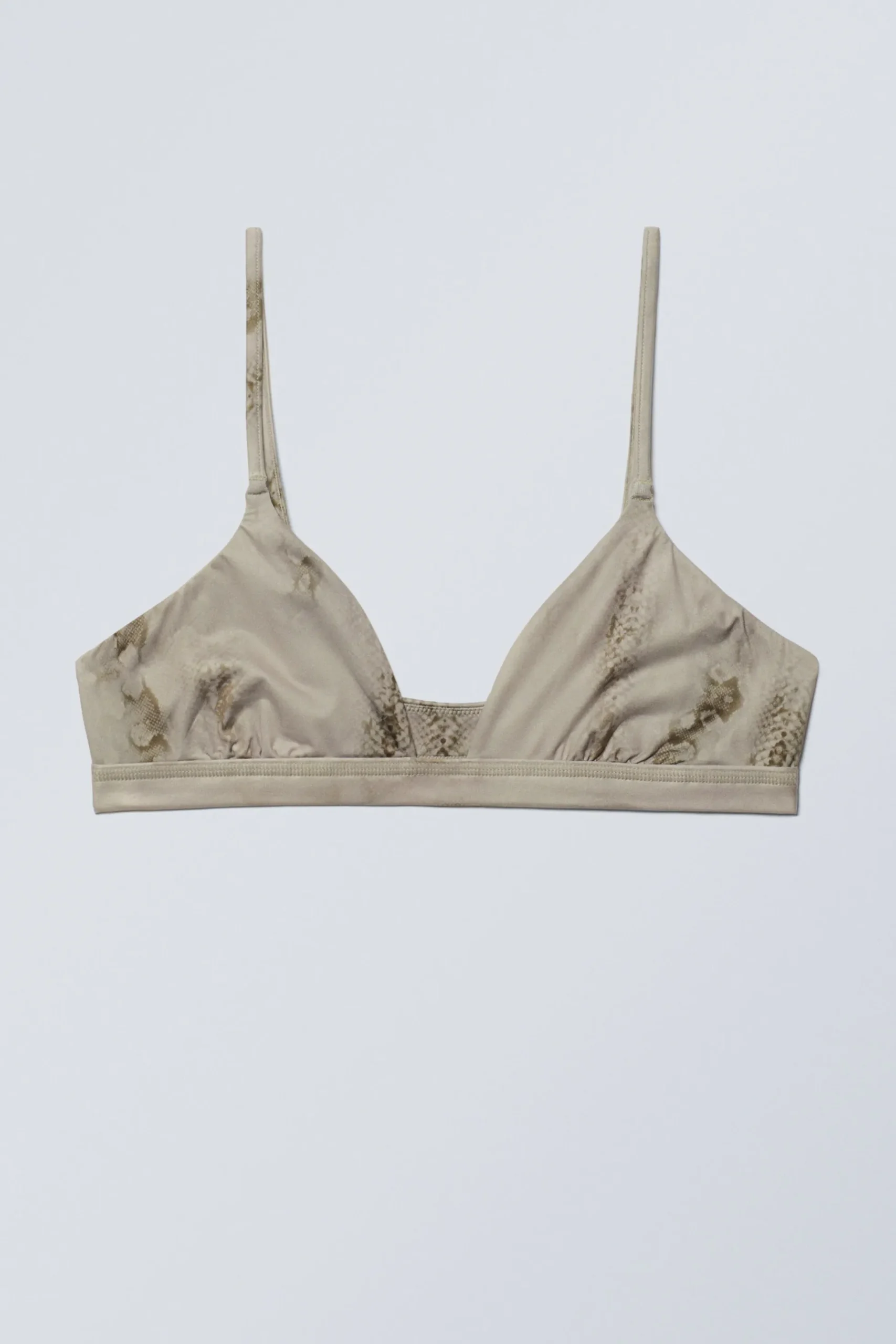 Weekday SOFT TRIANGLE BRALETTE SOUL beige snakeskin Outlet
