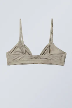Weekday SOFT TRIANGLE BRALETTE SOUL beige snakeskin Outlet