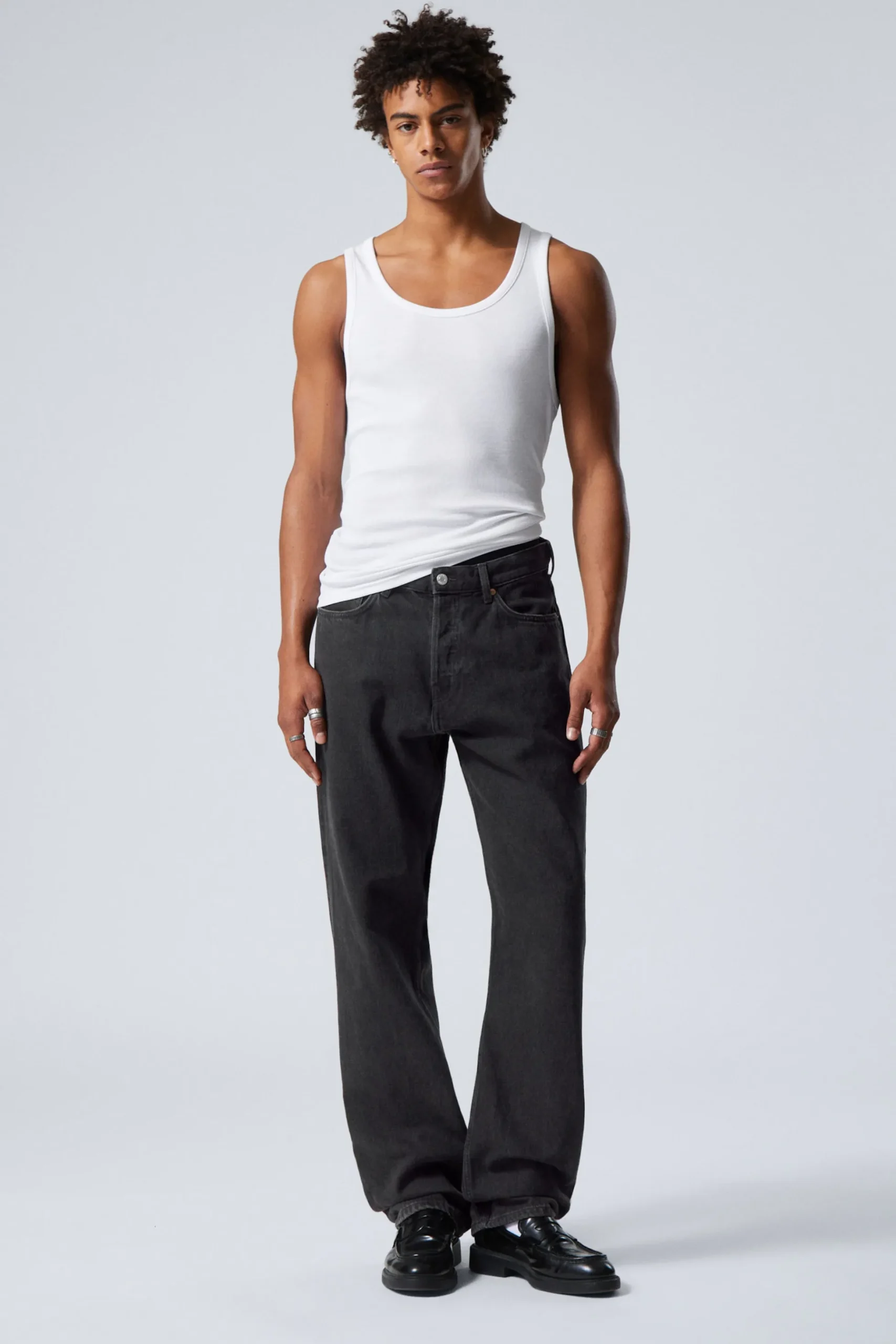 Weekday SPACE RELAXED STRAIGHT LEG JEANS tuned black black Flash Sale