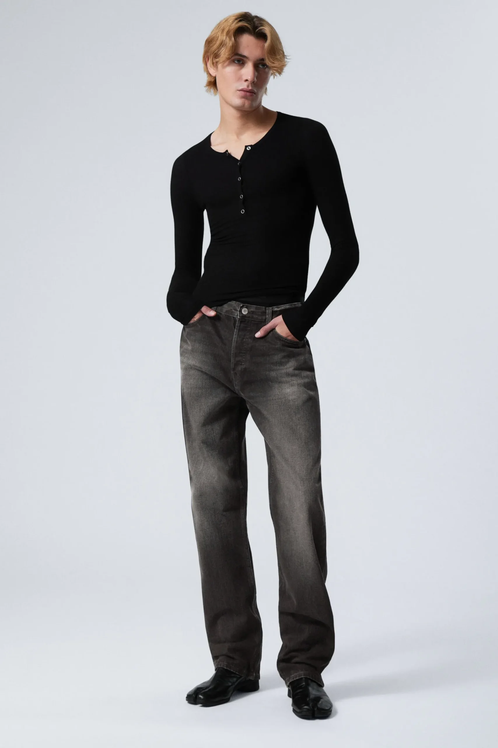 Weekday SPACE RELAXED STRAIGHT LEG JEANS obsidian black black Online