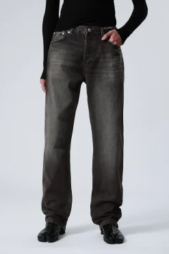 Weekday SPACE RELAXED STRAIGHT LEG JEANS obsidian black black Online
