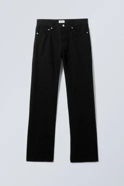 Weekday SPACE RELAXED STRAIGHT TROUSERS black pinstripe Flash Sale