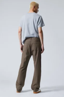 Weekday SPACE RELAXED STRAIGHT TROUSERS dark mole pinstripe Cheap