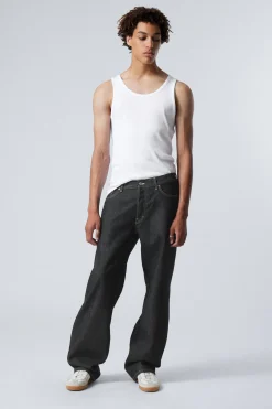 Weekday SPHERE LOW RISE LOOSE STRAIGHT LEG JEANS black rinse black Shop