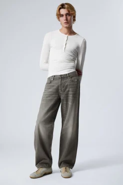 Weekday SPHERE LOW RISE LOOSE STRAIGHT LEG JEANS mine grey dark grey Store