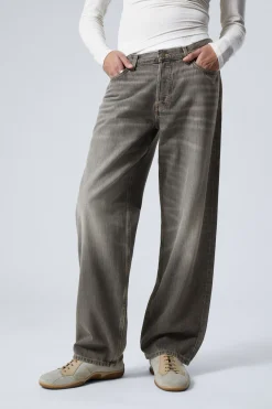 Weekday SPHERE LOW RISE LOOSE STRAIGHT LEG JEANS mine grey dark grey Store