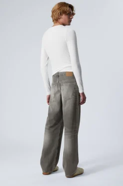 Weekday SPHERE LOW RISE LOOSE STRAIGHT LEG JEANS mine grey dark grey Store