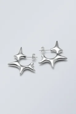 Weekday SPIKY HOOP EARRINGS silver-coloured Cheap