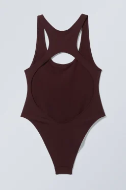 Weekday SPORTY RACERBACK SWIMSUIT dark maroon Sale
