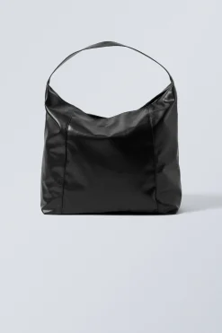 Weekday SQUARE FAUX LEATHER SHOULDER BAG black New