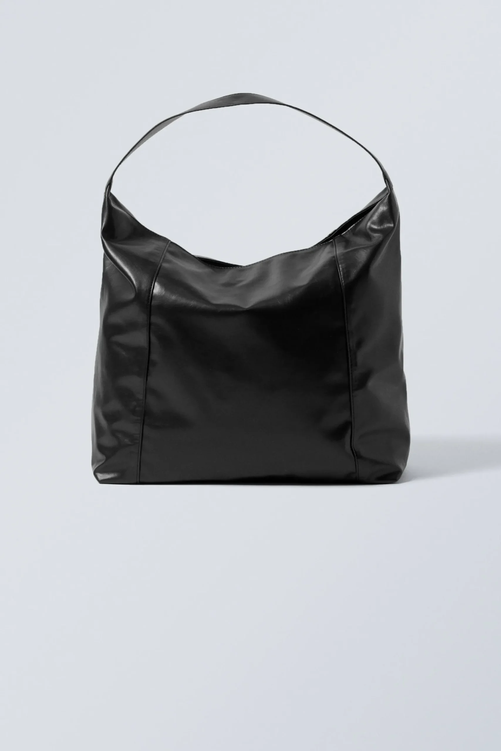Weekday SQUARE FAUX LEATHER SHOULDER BAG black New