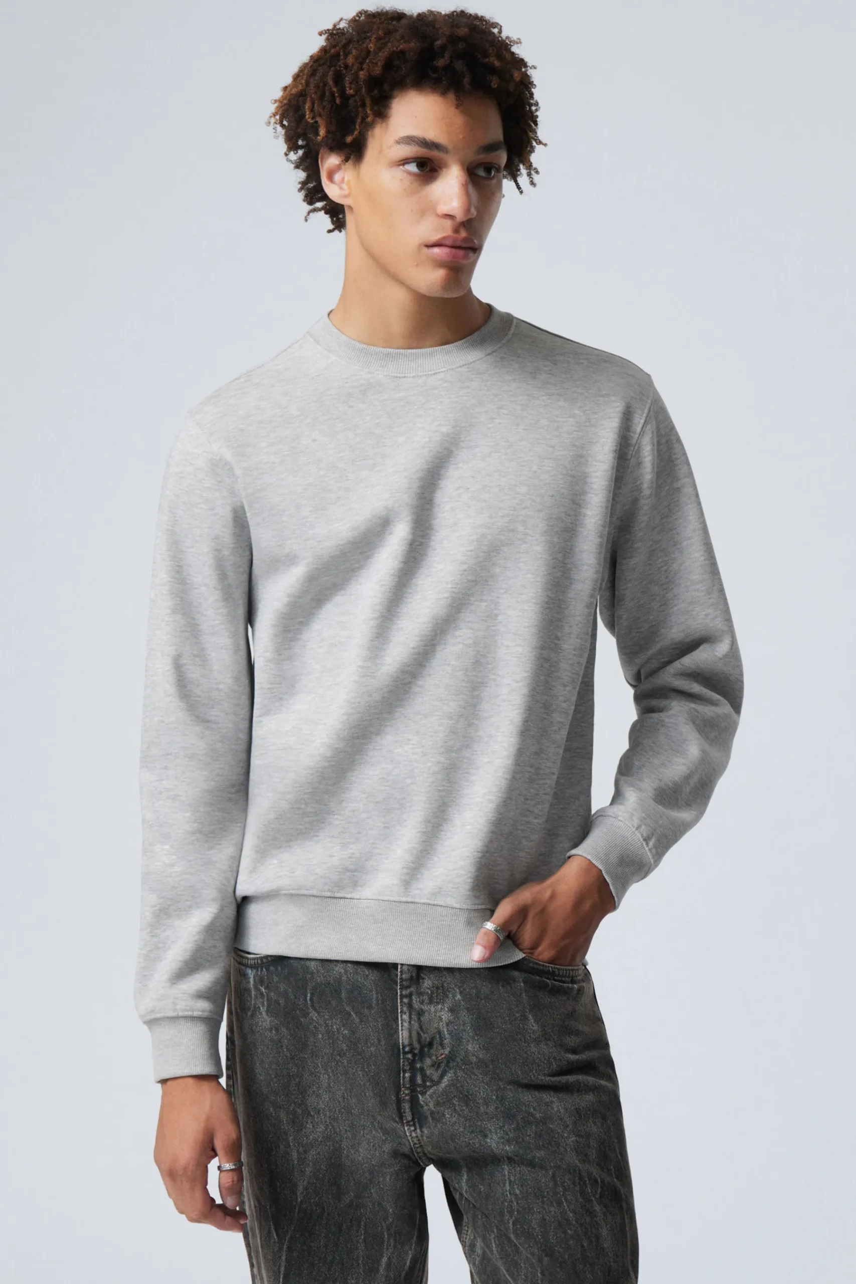 Weekday STANDARD MIDWEIGHT SWEATSHIRT grey melange Store
