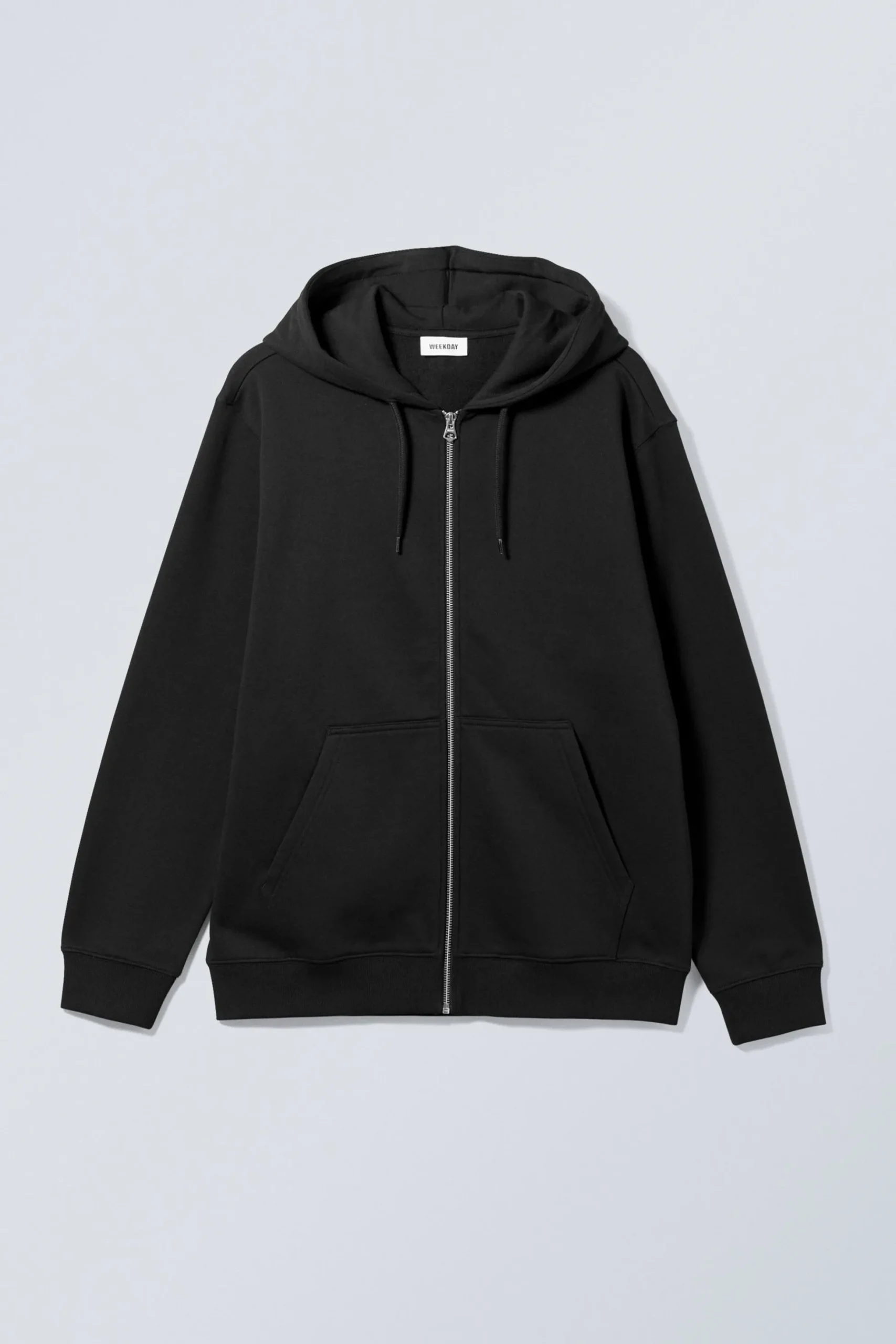 Weekday STANDARD MIDWEIGHT ZIP HOODIE black Shop
