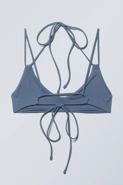 Weekday STRAPPY BIKINI TOP dusty blue Best Sale