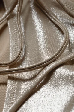 Weekday STRAPPY GLITTER BIKINI BOTTOMS beige glitter Best Sale