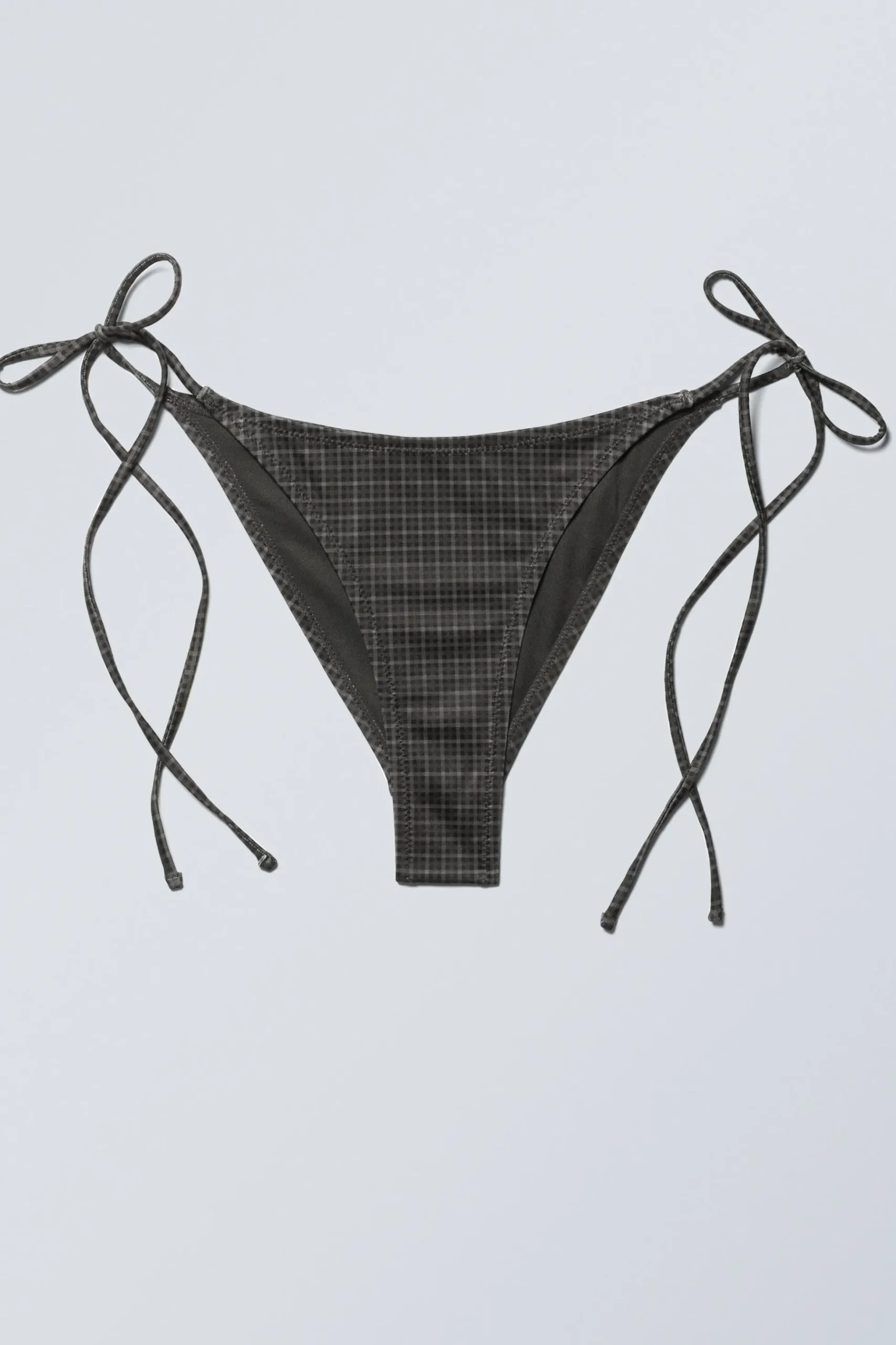 Weekday STRAPPY PRINTED BIKINI BOTTOMS dark grey check Best