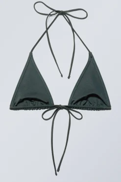 Weekday STRAPPY TRIANGLE BIKINI TOP dark green Shop
