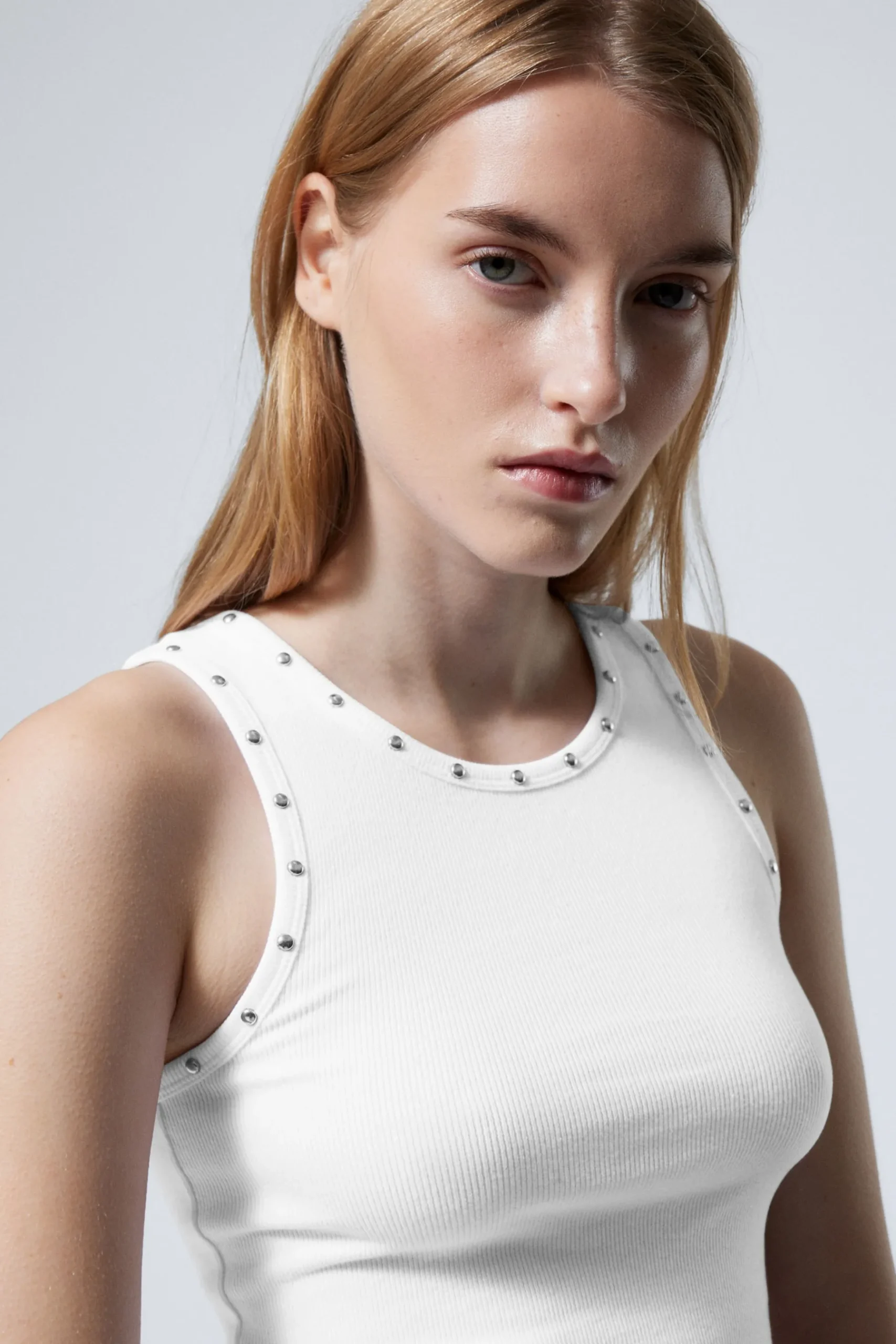 Weekday STUD DETAILED TANK TOP white Clearance