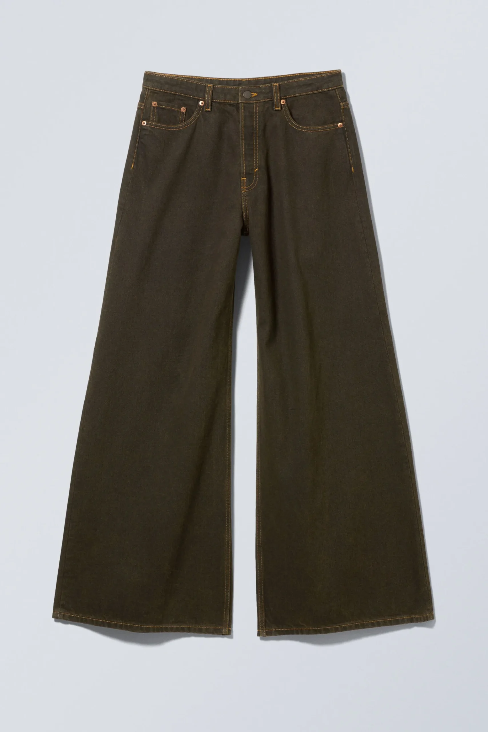 Weekday TELESCOPE LOW LOOSE WIDE JEANS brown stone Online