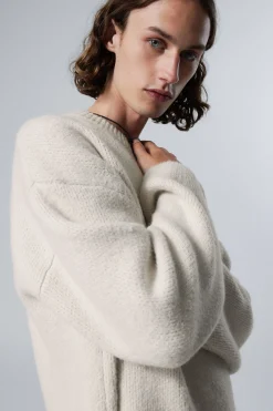 Weekday TEO OVERSIZED WOOL BLEND KNIT SWEATER light dusty mole Best