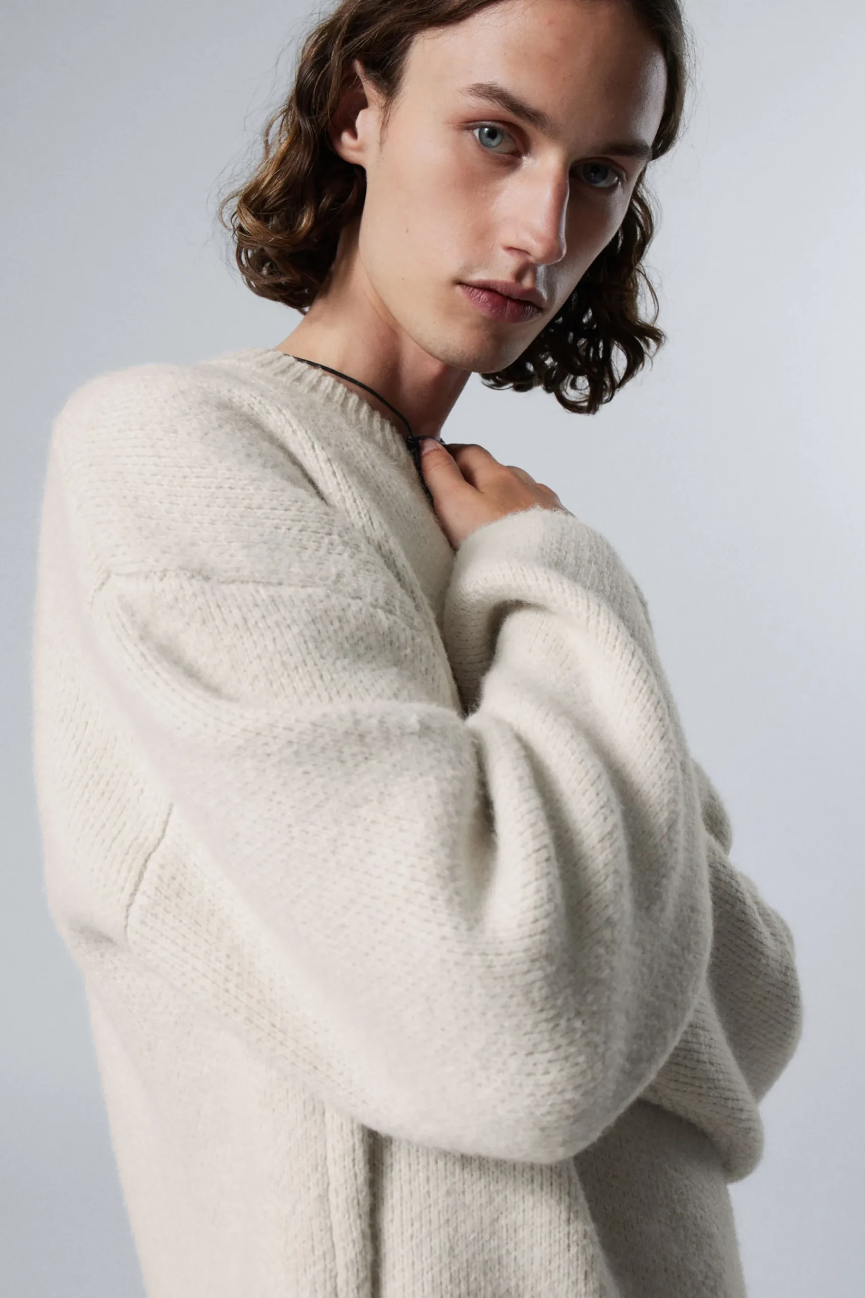 Weekday TEO OVERSIZED WOOL BLEND KNIT SWEATER light dusty mole Best
