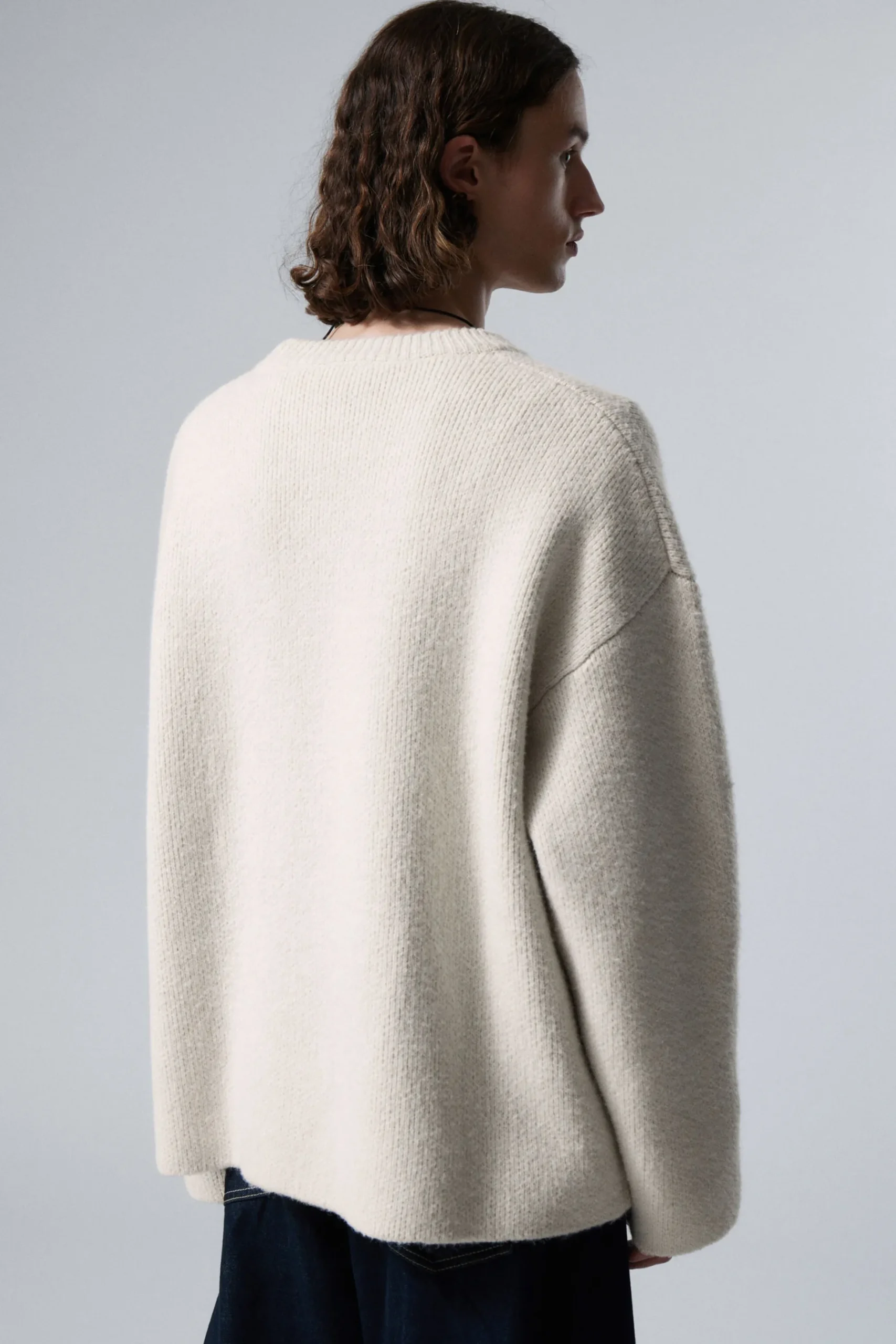 Weekday TEO OVERSIZED WOOL BLEND KNIT SWEATER light dusty mole Best