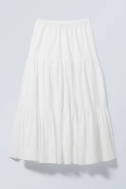 Weekday TIERED MAXI POPLIN SKIRT white Fashion